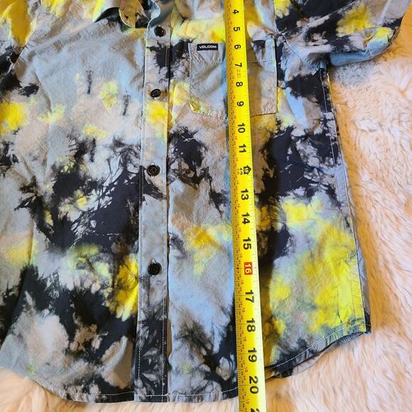 VOLCOM Stone boys size 7 tie dye button down shirt - Picture 6 of 6